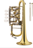 Eastern Bb Rotary Trumpet Soprano 11.00mm Bore Size with Brass Body Cupronickel Tuning Pipe 3pcs Extra Leadpipe Portable Design
