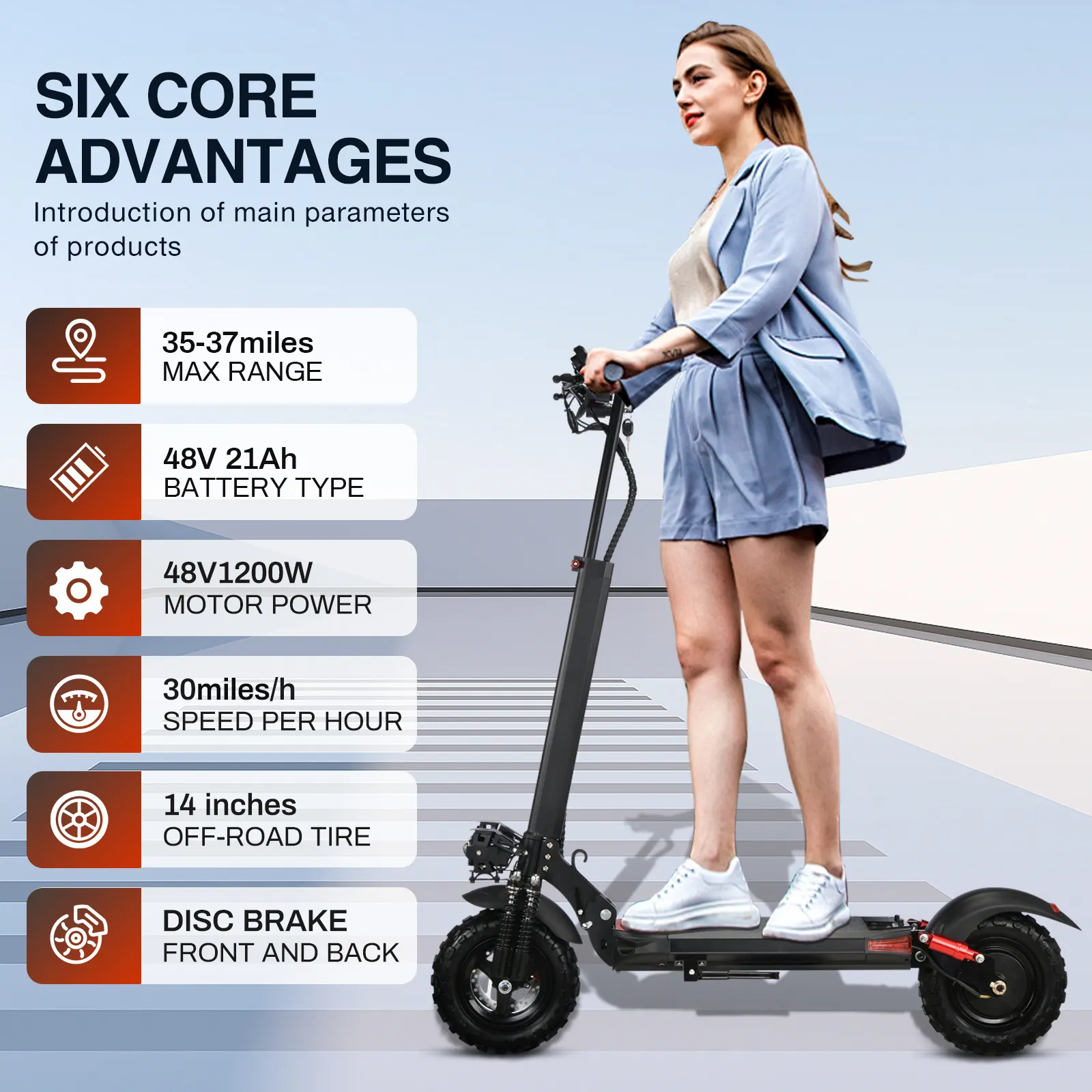 Elektrikli Scooter 1200 W yetişkinler kadar 35 mil aralığı ve hızlı 30 mph hız 11 lastikler katlanır E Scooter için Commuting