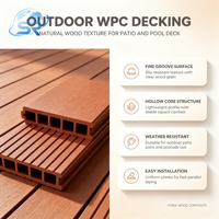 Plancher extérieur en composite bois-plastique WPC à emboîtement 156 mm 25 mm pour patio, jardin, bord de piscine