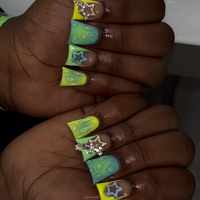 Lot de faux ongles et orteils en acrylique faits à la main, forme canard, à presser, avec pointe large évasée, pour manucure et pédicure femme