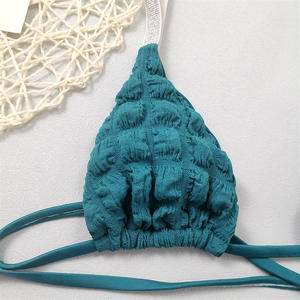 Maillot de bain deux pièces sexy pour femme 2025, col licou uni, taille basse, avec perles, respirant et antibactérien - Product Image 5