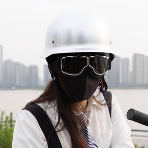 German <span class=keywords><strong>Retro</strong></span> Half Open ABS Cruiser Helmet for Men Women Vintage Motorcycle Helmet Foam Lining Halley Electric Motorbike New - Product Image 6