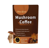 OrangeTree Café instantané sans sucre aux champignons, poudre aromatisée aux épices et herbes, goût amer, qualité alimentaire, prêt à boire, sachet de 180g, 0% Brix, 0%