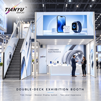 Stand d'exposition professionnel modulaire en aluminium TIANYU à deux niveaux pour salons professionnels, événements commerciaux et conférences