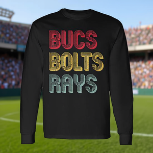 Camiseta de Manga Larga Bucs Bolts Rays para Adultos, Unisex, Cuello Redondo, Deportes y Juegos, Impresión en Serigrafía - Product Image 3