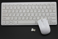 Ensemble clavier et souris sans fil mini 2,4 G léger, alimenté par batterie, USB, clavier chocolat, souris ergonomique, 1600 DPI