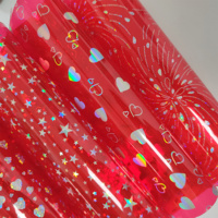 Tissu PVC transparent imperméable en TPU, matériau de protection environnementale, motif scintillant coloré, rouleau de PVC laser, étui à crayons