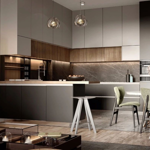 2025 nóng bán New arrivals đồ nội thất nhà bếp cửa tủ nhôm kim loại PVC Thiết kế Modular thép không gỉ tủ bếp - Product Image 6