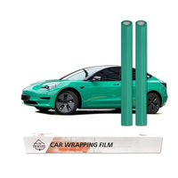 Rouleau de film de protection brillant anti-rayures en PET vert vintage, sans bulles, pour accessoires automobiles, protection de la vie privée et changement de couleur