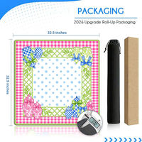 Tapis de Mahjong Thème Voyage Américain : Illustrations Sites Touristiques Paris, New York, Londres – Écologique, Durable, Pliable, Portable