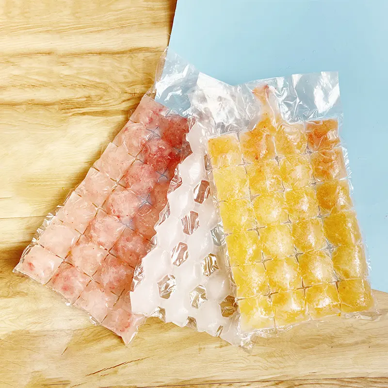 Bolsas de plástico para cubos de hielo, aislamiento de polietileno de grado alimenticio, LDPE transparente, embalaje de cubos de hielo