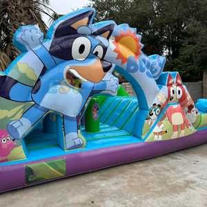 Màu xanh Nhà bị trả lại Toddler thương mại nhảy lâu đài <span class=keywords><strong>Inflatable</strong></span> Jumper trẻ em màu xanh lâu đài <span class=keywords><strong>bouncy</strong></span> với Slide Combo cho bữa tiệc - Product Image 4