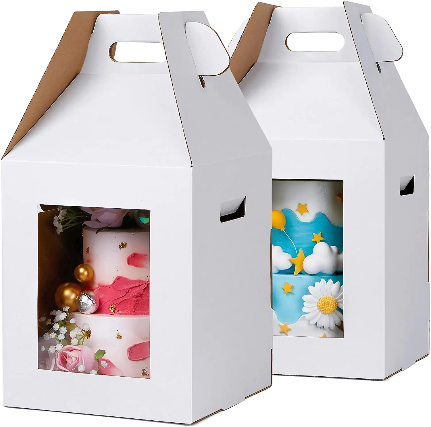 2 Layers Flower Two Tiers 12X12X12 Tall Cake Boxes For Tier Cake Packaging Box 2 Tiers Christmas Paper Cake Box Paper