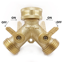 Adaptateur de robinet 2 voies en laiton robuste pour tuyau d'arrosage, connecteur en Y pour irrigation extérieure, vente en gros