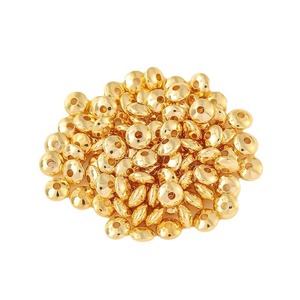 <b>Copper</b> Beads D123 Gold Plated Round Spacer For <b>Bracelet</b> Making 18K Pure Gold <b>Copper</b> Abacus Beads DIY Jewelry Components - Product Image 5