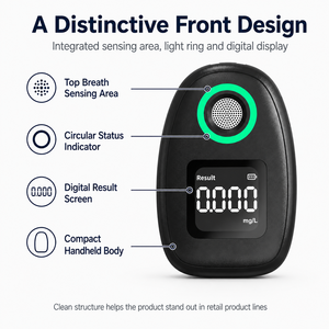 Mini éthylotest sans contact avec écran numérique clair, conception rechargeable pour la vente en gros - Product Image 6