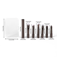 Ensemble de 6 pinceaux de maquillage portables, têtes de pinceaux en fibres synthétiques détachables et remplaçables, manche en métal pour le fard à nez
