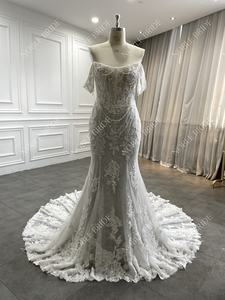 Lussuoso Abito <span class=keywords><strong>da</strong></span> Sposa a <span class=keywords><strong>Sirena</strong></span> in Pizzo con Perline, Maniche Rimovibili e Gonna Staccabile 2026 - Product Image 3