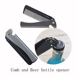 Peigne métallique personnalisé à double fonction, pour hommes, en acier inoxydable, portable, ouvre-bouteille de bière - Product Image 6