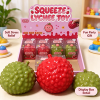 Jouet anti-stress lychee à presser, simulation réaliste de fruit, jouet souple en TPR pour la vente en gros