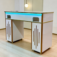 Station de travail pour salon de beauté, table de manucure avec rangement et chaise