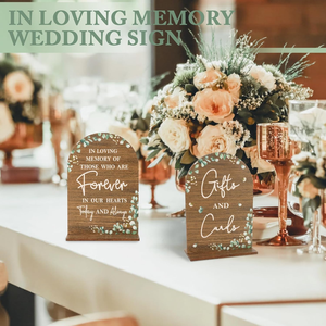 4 Pack Memorial <strong>Table</strong> Sign for <strong>Wedding</strong> Wooden Reception Decor Sympathy Gift in Loving <strong>Memory</strong> <strong>Table</strong> Sign - Product Image 5