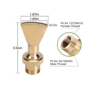 Tête de pulvérisation de fontaine de jardin en forme d'éventail en laiton réglable 1/<span class=keywords><strong>2</strong></span> \ "3/4 \" 1 \ "<span class=keywords><strong>2</strong></span> \" Jet de bec de canard femelle à filetage mâle pour paysage d'étang - Product Image 4