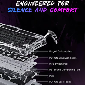 GravaStar Mercury V75 Pro 75% Hall Effect Magnetic Switch Gaming <b>Keyboard</b>, 8000 Hz Polling, Dual-Zone RGB, Semi-Aluminum Frame - Product Image 2