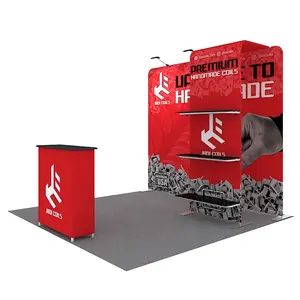 10x10ft 3x3m Aluminum Shelf Display Backdrop Banner Stand Exhibition Counter Portable Lightweight Expo Trade Show Booth