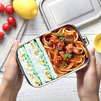 Boîte Repas Anti-Fuite en Acier Inoxydable Éco Boîte Bento Tiffin Durable Récipient de Conservation Alimentaire en Métal