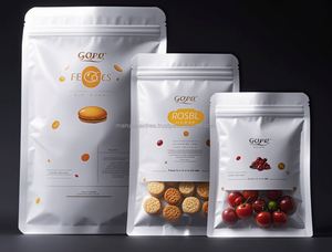 Bolsas de Plástico Mylar con Cierre Hermético y Fondo Plano para Empacar Alimentos, Dulces y Galletas, con Logotipo Impreso en Grabado Personalizado - Product Image 2