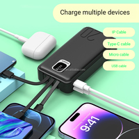 Banco de Energía Portátil de 20000mAh con Pantalla LED, Cable Integrado y Doble USB Tipo-C, Directo de Fábrica OEM/ODM