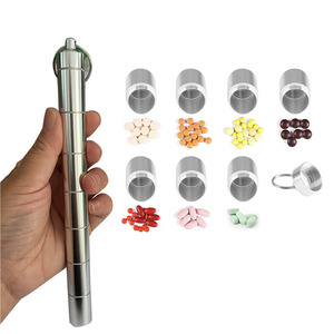 Caja de Medicina de aleación de aluminio multicelda de moda Sello de metal seguro desmontable portátil Disponible Llaveros de tamaños pequeños y grandes - Product Image 6