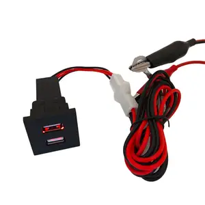 Soket Adaptor pengisi daya Usb mobil 12-24 Outlet Vw Dual Usb soket Outlet 2Usb port soket pengisi daya untuk mobil 12V24V