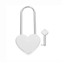 Petit cadenas en métal en forme de cœur avec clé pour boîte à bijoux, boîte de rangement, journal intime, livre