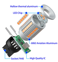 Bombillas LED Canbus 1156 T20 1156 W21w P21w Py21w Sin Hiperflash, Sin Errores, 3030 45smd, Blancas y Ámbar, para Señales de Giro y Luces de Circulación Diurna