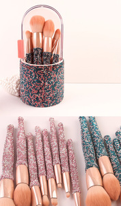 Juego de 8 Brochas de <span class=keywords><strong>Maquillaje</strong></span> de <span class=keywords><strong>Diamante</strong></span>, Brocha para Sombras de Ojos, Brocha para Polvos Sueltos, Herramienta de Belleza Exquisita - Product Image 6