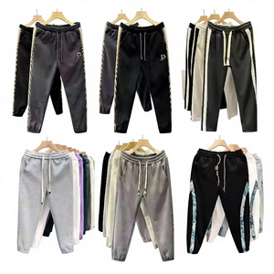 <span class=keywords><strong>Pantalon</strong></span> décontracté pour homme, taille mi-haute, devant plat, fermeture à cordon, doublure en polaire, 100% coton, séchage rapide, respirant, écologique - Product Image 1