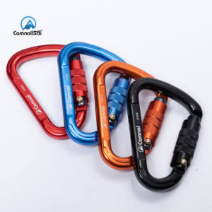 Camnal CE 25KN Mousqueton robuste à triple verrouillage Type <span class=keywords><strong>D</strong></span> Personnalisation Couleur Aviation Aluminium 7075 Clip à mousqueton <span class=keywords><strong>d</strong></span>'escalade - Product Image 2