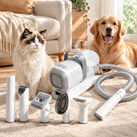 Kit de toilettage pour enlever les poils d'animaux, 5 pièces, brosse électrique pour chat et chien, aspirateur pour enlever les poils, ABS