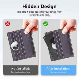 Portefeuille en silicone pour Airtag, accessoires quotidiens, portefeuille fin en silicone flexible pour Airtag - Product Image 5