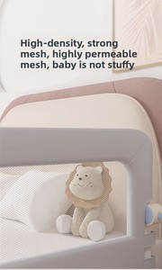 Barrière de lit bébé sans installation requise, barrière de sécurité réglable anti-chute pour enfants, tout-petits, nourrissons, maille respirante - Product Image 6