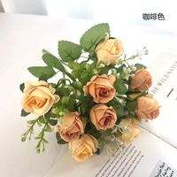 Bouquet de fleurs artificielles en plastique, rose, 29 cm, magnifique, coloré, pour la maison, mariage, Noël, remise de diplôme, fête des mères, Pâques