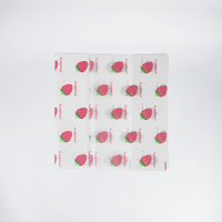 Papier ciré anti-graisse personnalisé, base blanche, motif fraises colorées, pour boulangerie, restaurant, emballage alimentaire à emporter