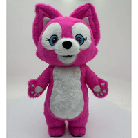 Costume de mascotte gonflable de renard pour adultes, pour festival de carnaval, fête, défilé, cosplay, 2,2 m de long, en fourrure, combinaison gonflable de renard rouge