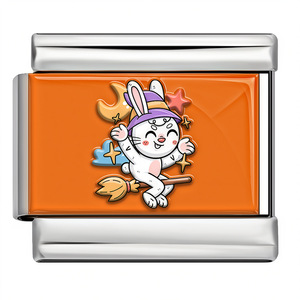 Italienisches Charm-Armband aus Edelstahl, Halloween-Hexen-Zauber-Cartoon, Modularer DIY-Modeschmuck, Großhandelslieferant - Product Image 3