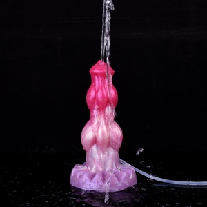 Retail Sex Toy Shop Suction Muilti Color Big Long Ribbed Soft Flexible Massive Knot <b>Dildo</b> Squirting <b>Dildo</b> for Couples - Product Image 4