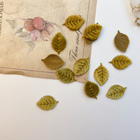 2025 Super Mini velours vert petite feuille pour bricolage accessoires de vêtements faits à la main pour chandails cheveux et décor de fleurs