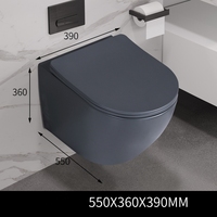 HONGDEC WC suspendu moderne monobloc avec réservoir encastré et siphon en P, système de toilette mural en céramique