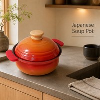 Casserole en émail Maifanshi à double poignée pour cuisinière à gaz et à induction